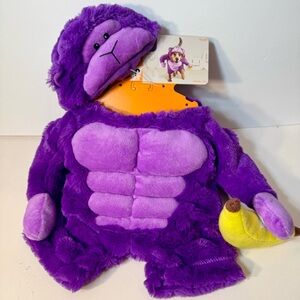 Purple Plush Gorilla Toy with Banana